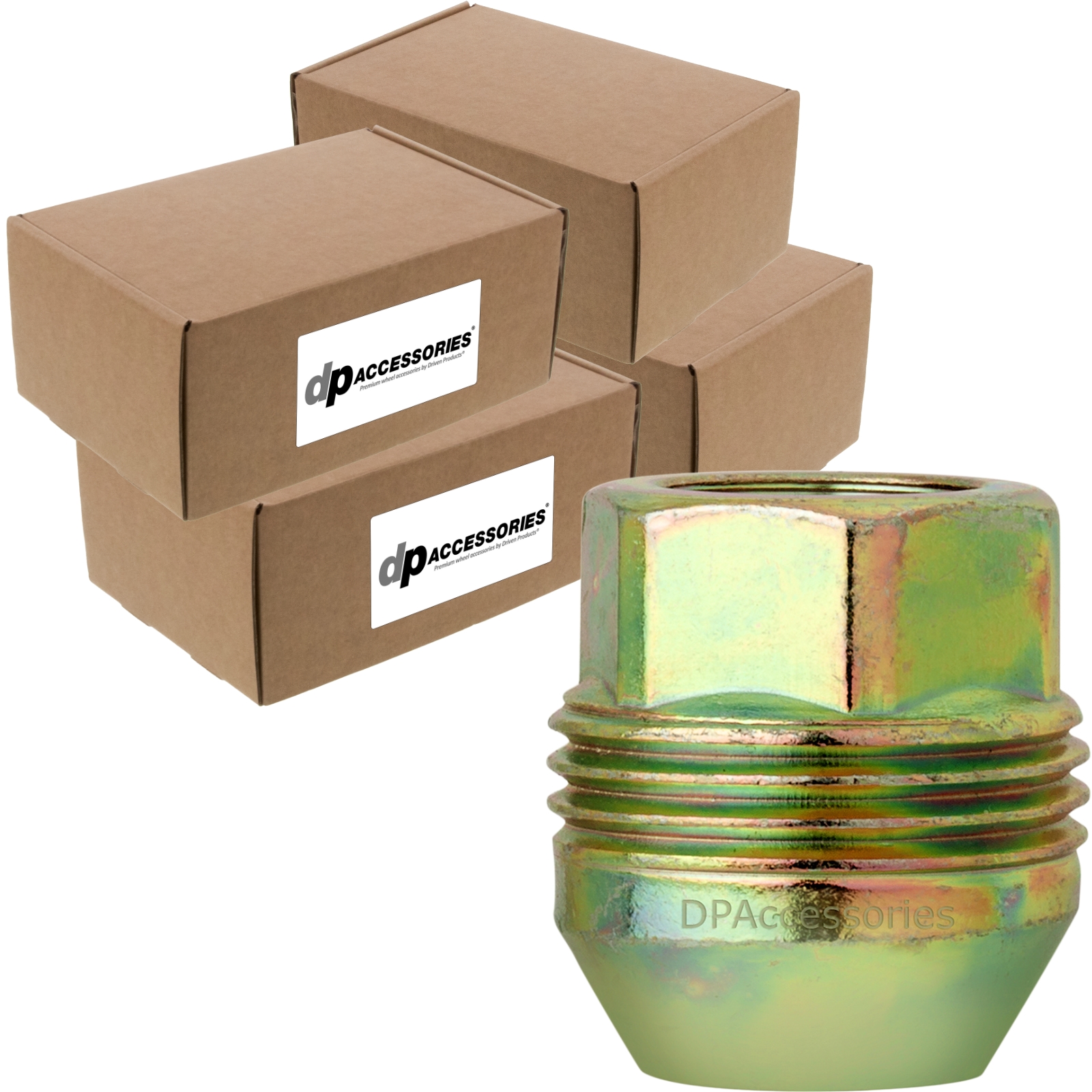 M27x2 Wheel Lug Nut in Chrome with External Threads