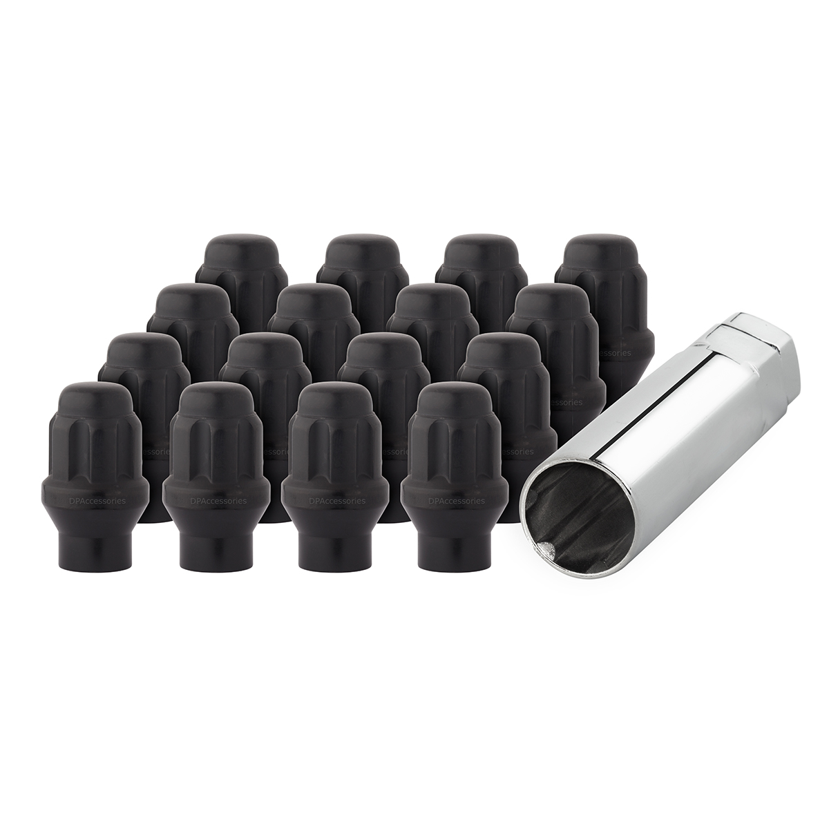 16 Black 14x1 5 Closed End Duplex ET Spline Lug Nuts For Aftermarket