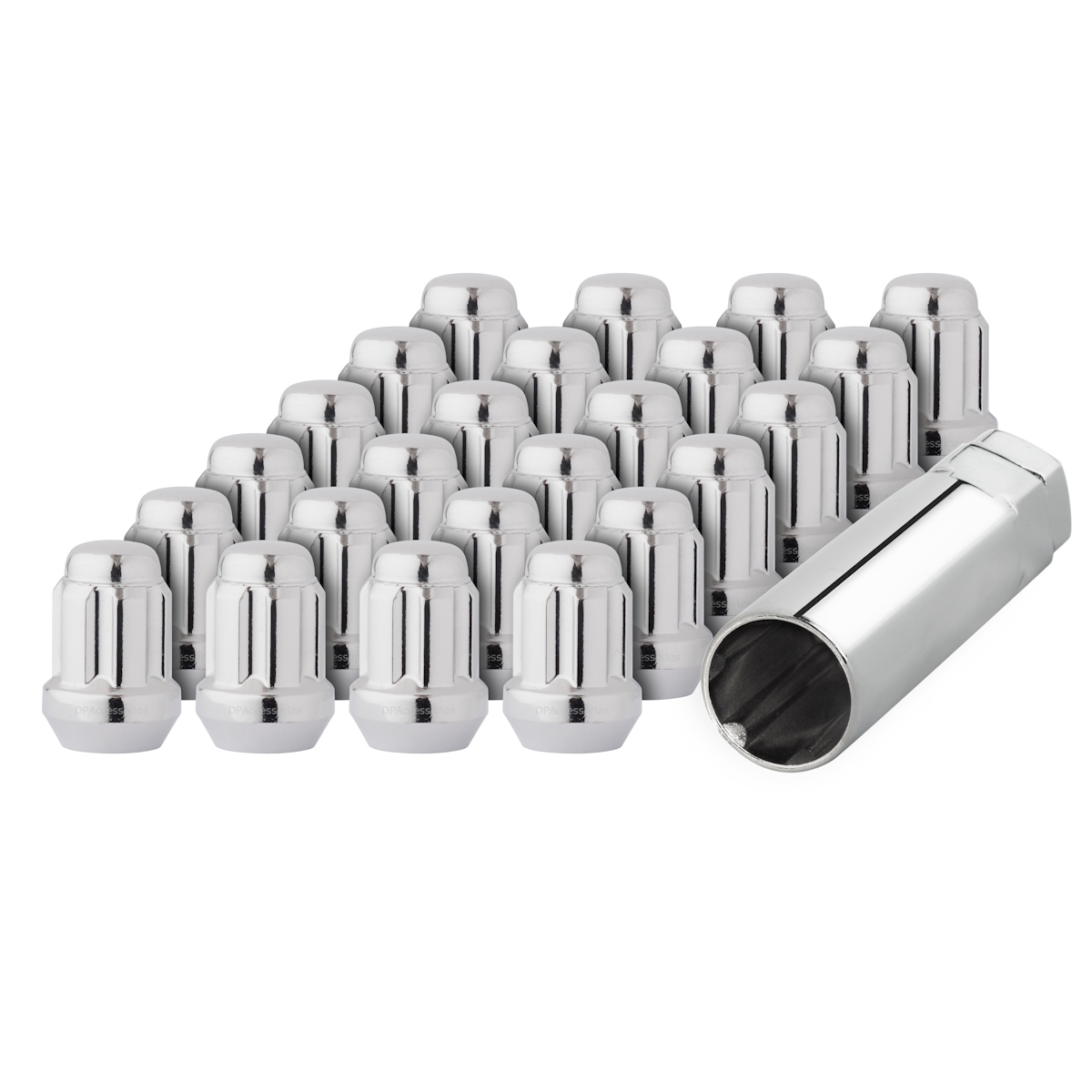 24 Chrome 14x1.5 Closed End Duplex Spline Tuner Lug Nuts for