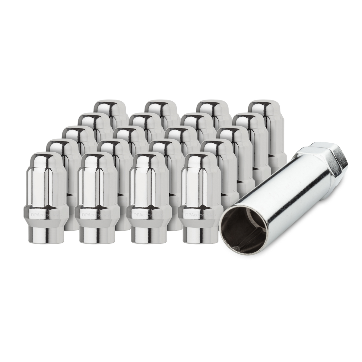 20 Chrome 12x1.5 Closed End ET Spline Tuner Lug Nuts for Aftermarket